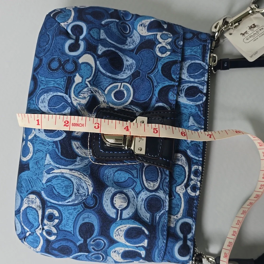 NWT Coach Blue Patterned Crossbody Bag - Picture 9 of 10